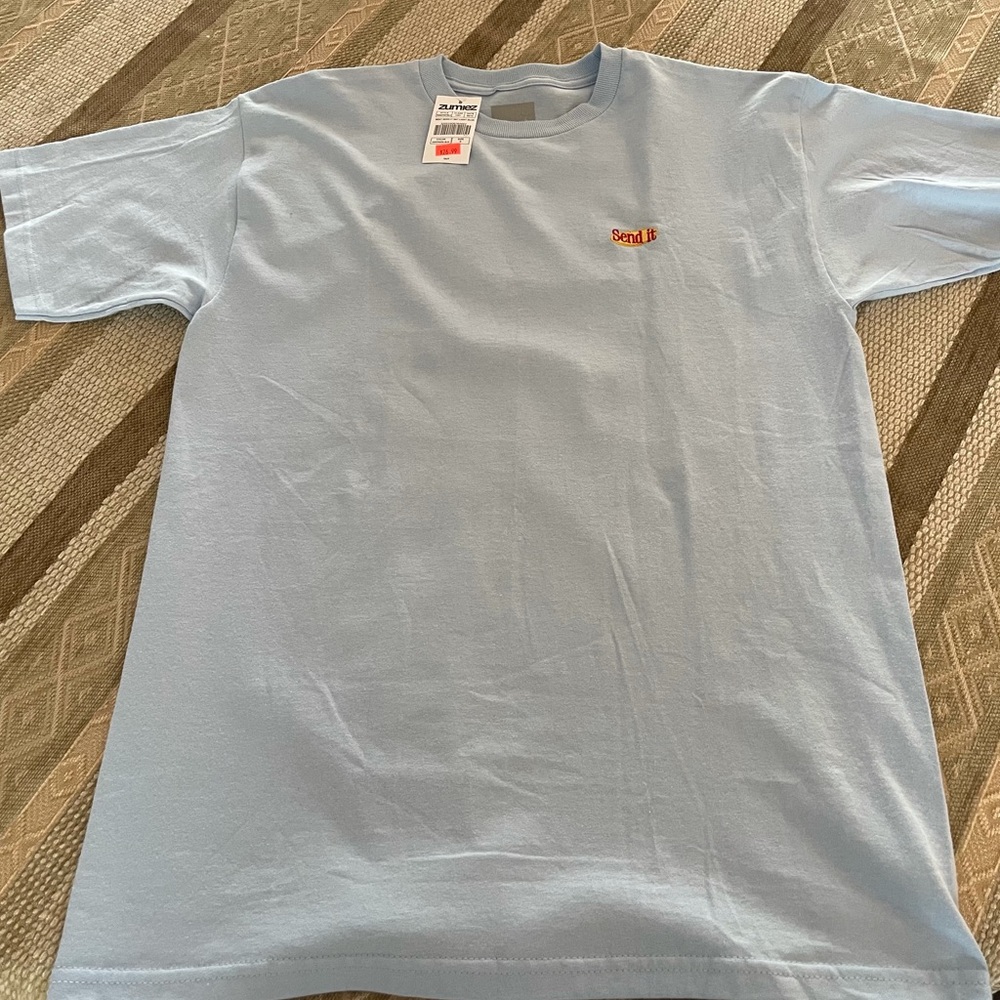 Zumiez “Send it” Pastel Blue T-Shirt Unused Medium
